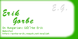 erik gorbe business card